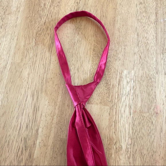 SIX Bright Red Neck Tie - Picture 2 of 4